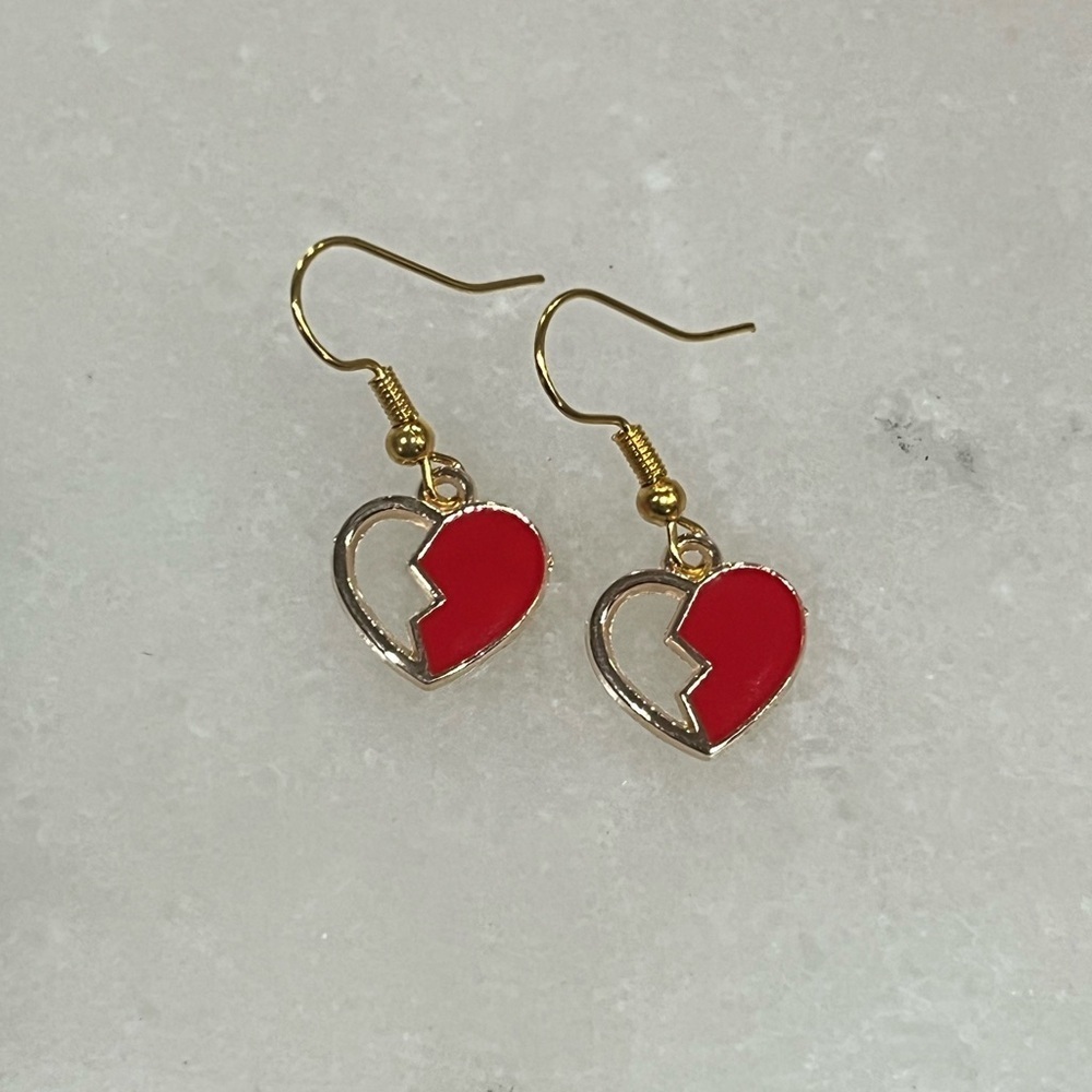Cute Broken Heart Earrings • Kawaii Fun Heart Jewelry